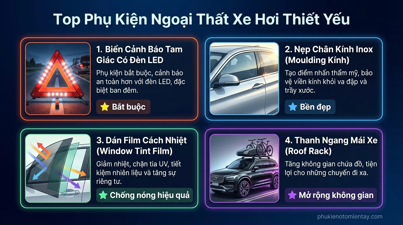 Infographic: phụ kiện ngoại thất xe hơi