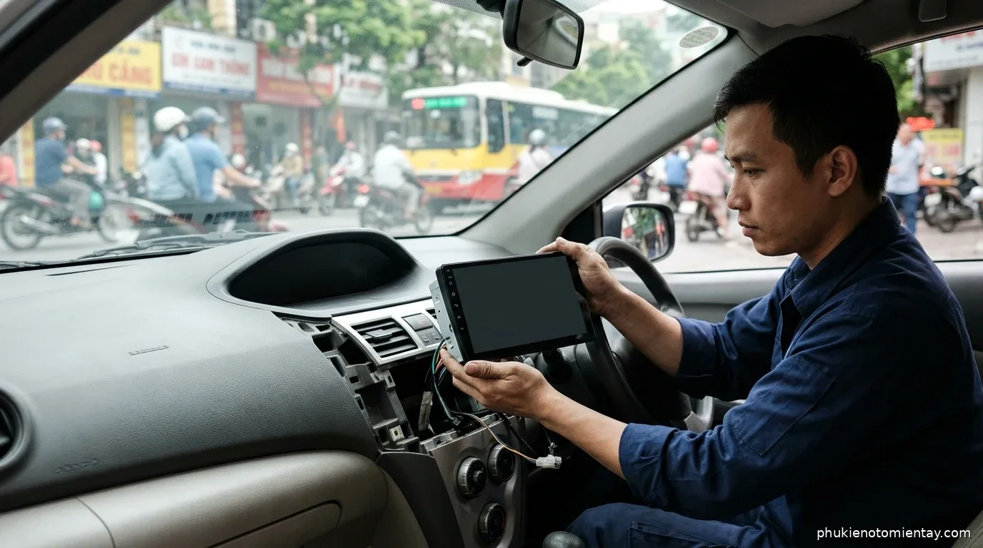 Hình ảnh minh họa: Quy Trình Lắp Đặt Màn Hình Android Ô Tô Chuẩn