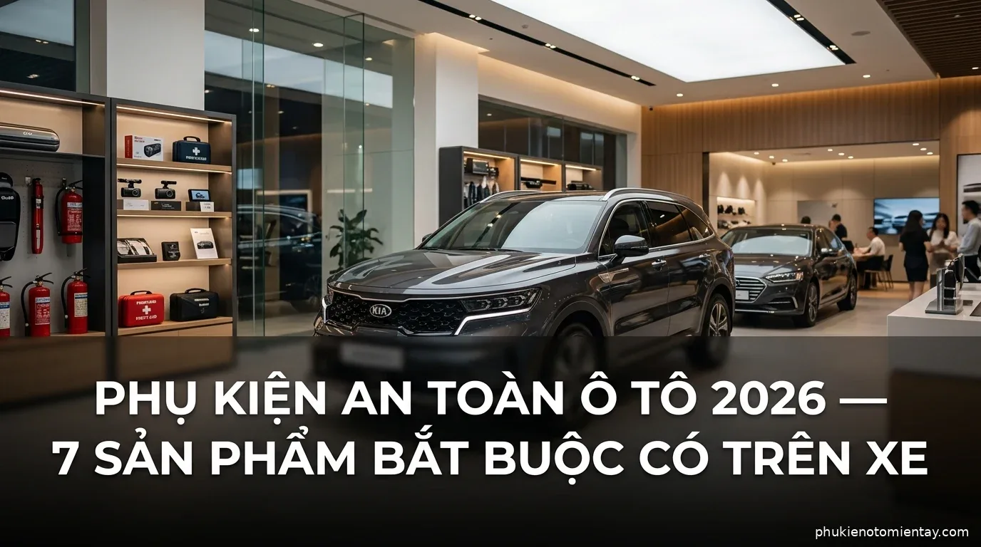 Phụ Kiện An Toàn Ô Tô 2026 — 7 Sản Phẩm Bắt Buộc Có Trên Xe