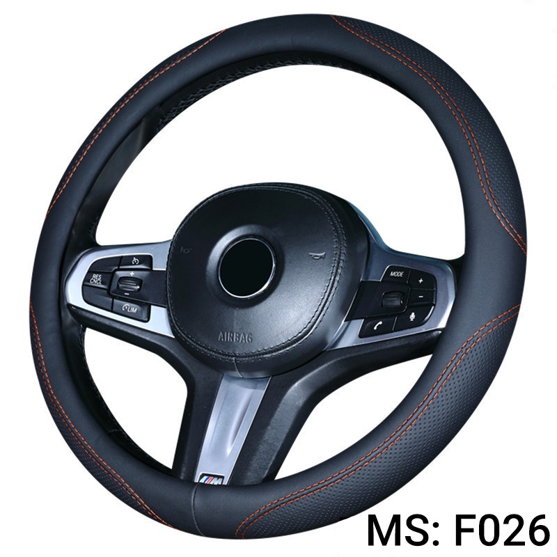 Bọc Vô Lăng Ô Tô Bằng Da Carbon Cao Cấp Chống Trơn Trượt Size 37cm-38cm Phù Hợp Với Mọi Dòng Xe Hơi 4