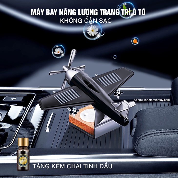 Nước Hoa Ô Tô Năng Lượng Mặt Trời Mô Hình Máy Bay Cổ Điển,  Khuếch Tán Hương Thơm, Khử Mùi Ô Tô 2