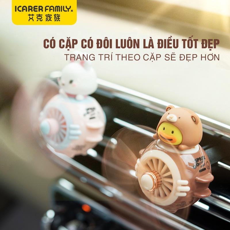 Nước hoa Ô tô cao cấp kẹp cửa gió điều hòa xe hơi tiểu đội Vịt Vàng DONO hoạt hình dễ thương 3