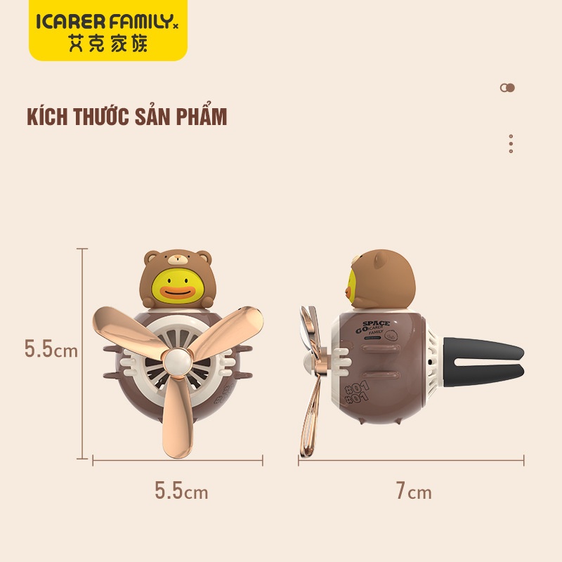 Nước hoa Ô tô cao cấp kẹp cửa gió điều hòa xe hơi tiểu đội Vịt Vàng DONO hoạt hình dễ thương 4