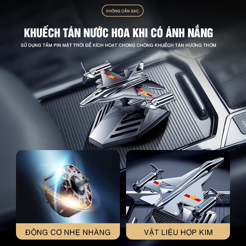 Nước Hoa Ô Tô Năng Lượng Mặt Trời Mô Hình Máy Bay Chiến Đấu, Khuếch Tán Hương Thơm, Khử Mùi Ô Tô 4