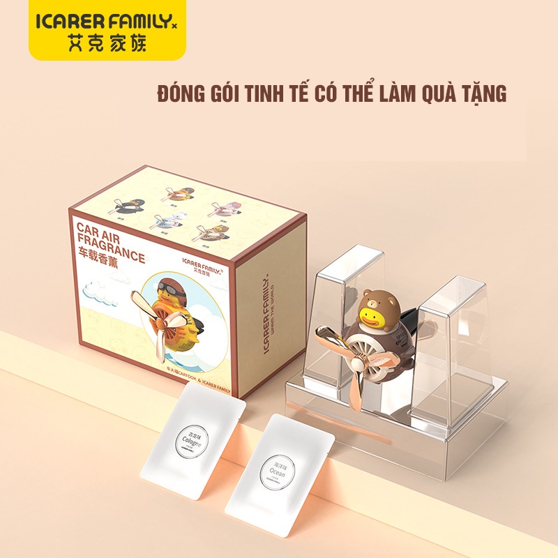 Nước hoa Ô tô cao cấp kẹp cửa gió điều hòa xe hơi tiểu đội Vịt Vàng DONO hoạt hình dễ thương 5