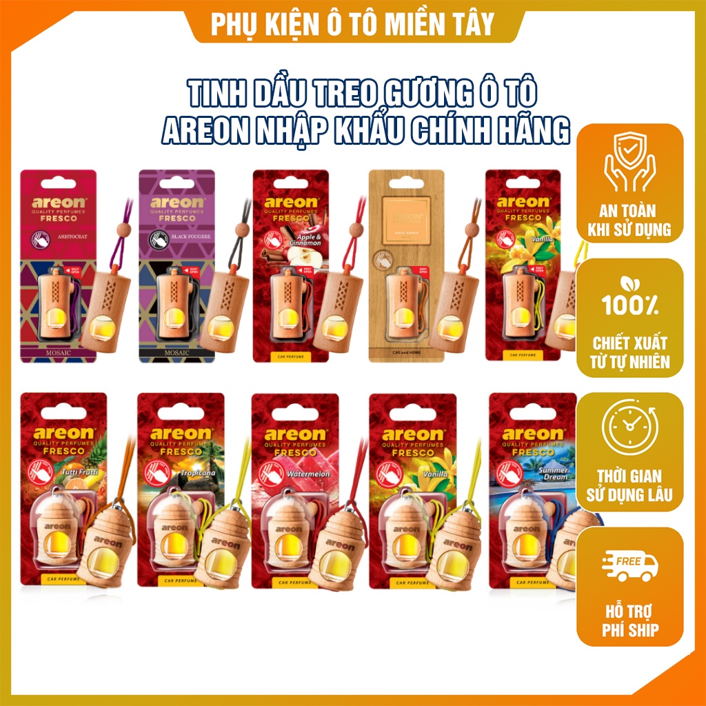 Tinh Dầu Treo Ô Tô Areon,  Chính Hãng Nhập Khẩu Bulgaria, Khử Mùi, Trang Trí Xe Hơi 2