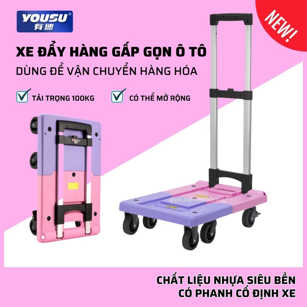 Xe Đẩy Hàng Gấp Gọn Trên Ô tô Đa Năng, Tiện Lợi Không Cần Lắp Đặt, Có Thể Mở Rộng, Xe Kéo Hàng Hóa, Xe Đẩy Di Động 2