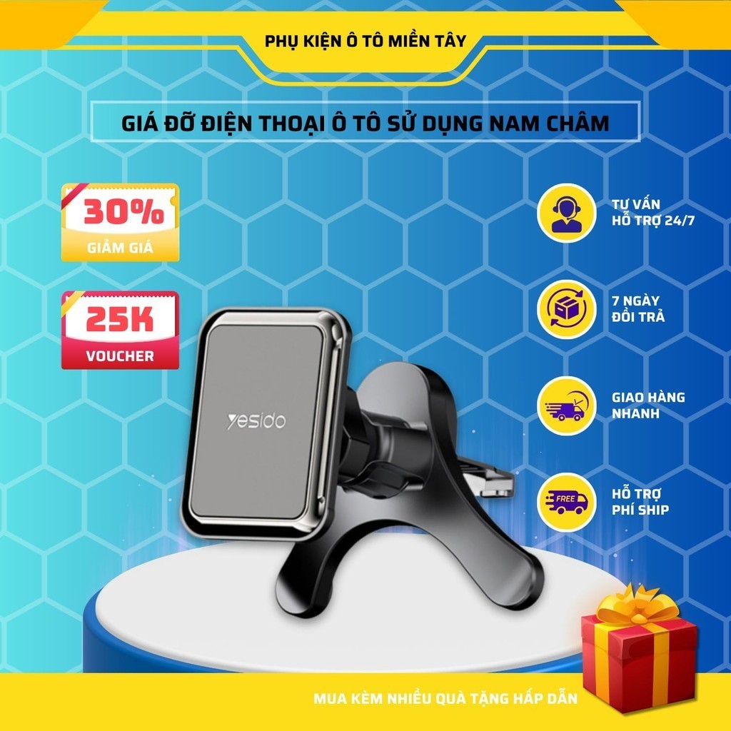 Giá Đỡ Điện Thoại Ô TÔ Sử Dụng Nam Châm, Cải tiế mới, Dễ Dàng Sử Dụng YESIDO