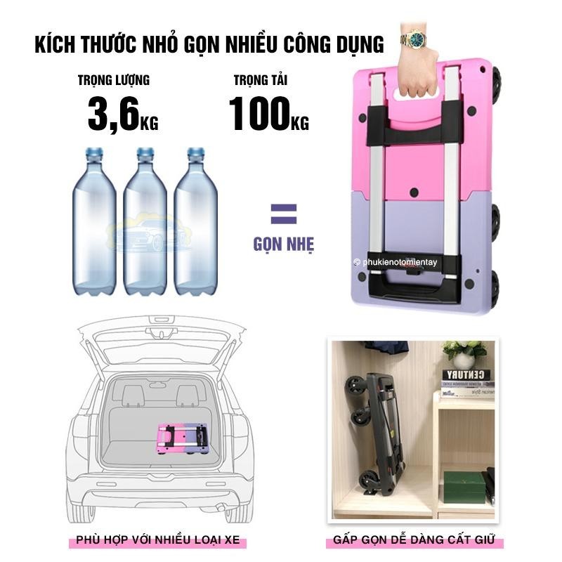 Xe Đẩy Hàng Gấp Gọn Trên Ô tô Đa Năng, Tiện Lợi Không Cần Lắp Đặt, Có Thể Mở Rộng, Xe Kéo Hàng Hóa, Xe Đẩy Di Động 3