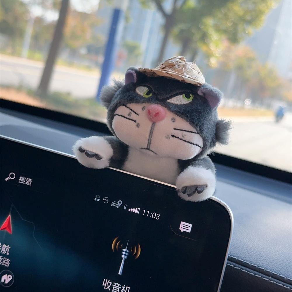 Trang Trí Ô tô Gấu Bông Hình Chú Mèo Dễ Thương Dán Màn Hình Điều Khiển hoặc Gương Chiếu Hậu Xe Hơi, Bàn Làm Việc 4