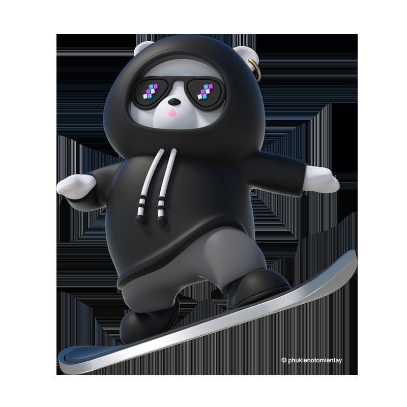 Trang Trí Ô tô Mô Hình Gấu Trượt Patin Dễ Thương, Chuyển Động Theo Quán Tính Trên Táp Lô Xe 5