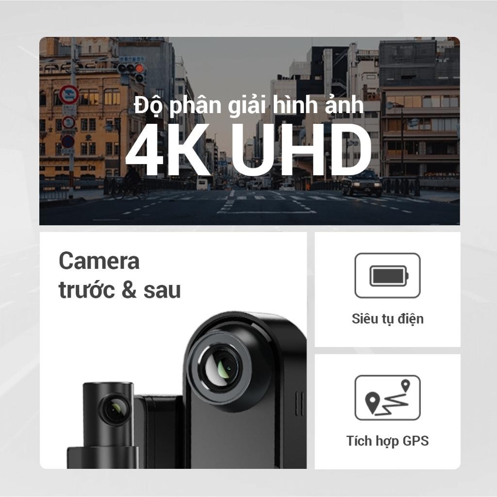 Camera Hành Trình Ô Tô DDPAI N5 Dual Trọn Bộ Trước Sau 4K GPS - Chính Hãng Bảo Hành 12 tháng 3