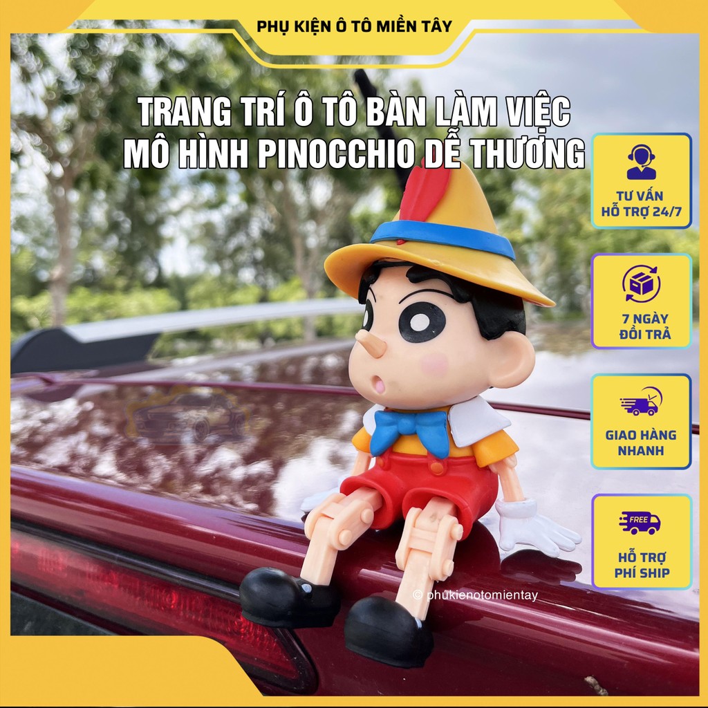 Trang Trí Ô tô Bàn Làm Việc Mô Hình Hoạt Hình Pinocchio Dễ Thương, Trang Trí Nội Thất Ô tô Decor Bàn Làm Việc