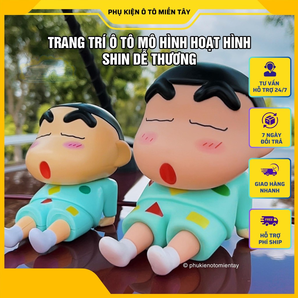 Trang Trí Ô tô Bàn Làm Việc Mô Hình Hoạt Hình Shin Dễ Thương, Trang Trí Nội Thất Ô tô Decor Bàn Làm Việc Cậu Bé Bút Chì