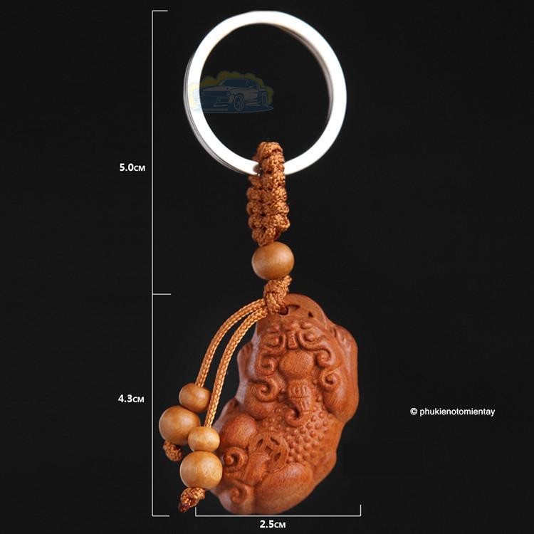 Móc Khóa Ô Tô Bằng Gỗ Chạm Khắc Tinh Tế Móc Chìa Khoá Treo Xe, Phong Thủy May Mắn, Bình An 4