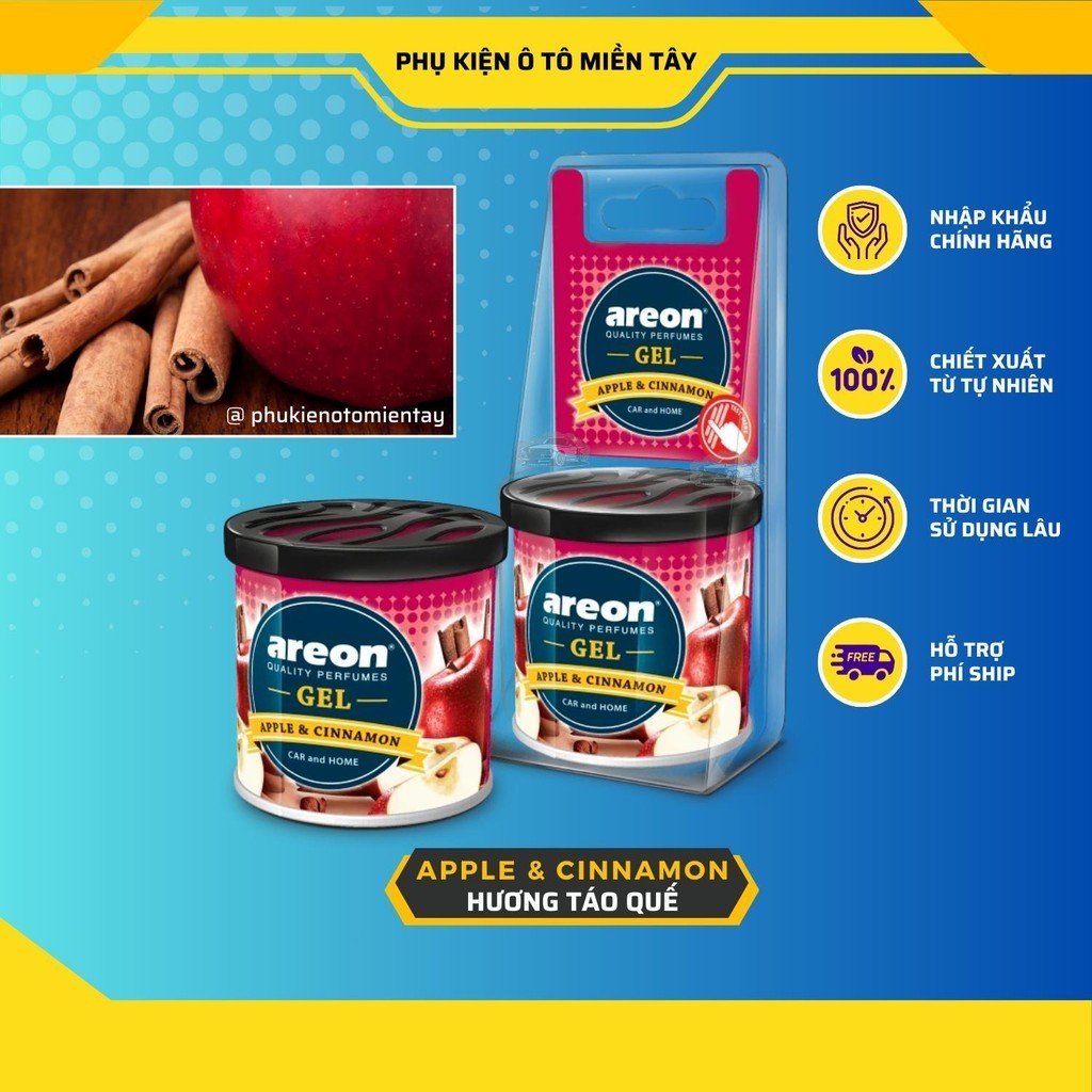 Sáp Thơm Ô Tô Areon Gel Can Dạng Gel Hương Tự Nhiên Thơm Lâu Khử Mùi Nội Thất Ô tô 4