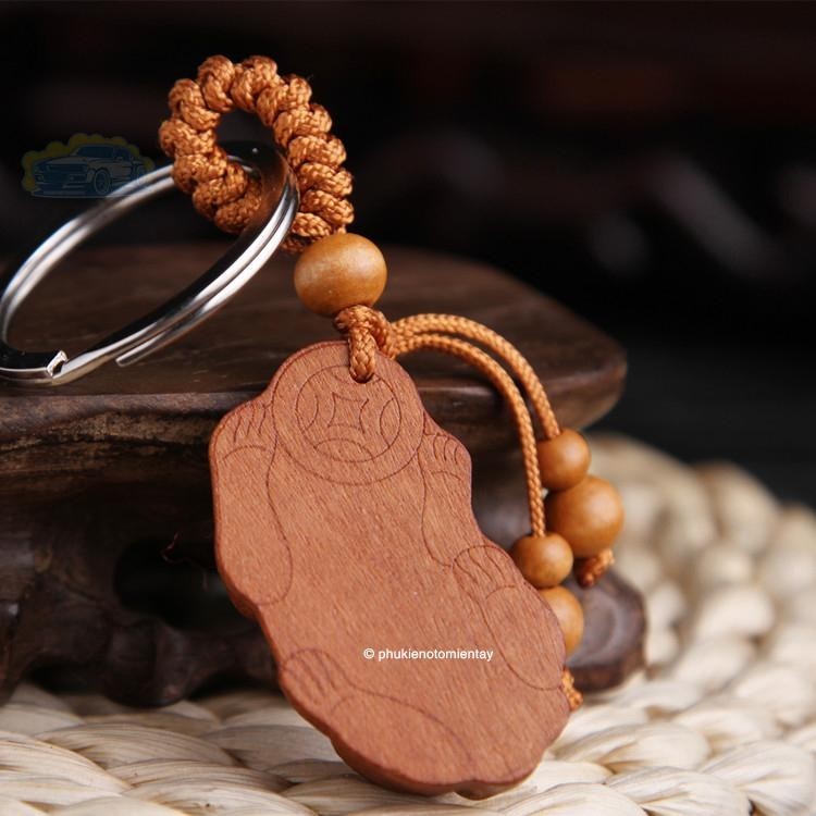 Móc Khóa Ô Tô Bằng Gỗ Chạm Khắc Tinh Tế Móc Chìa Khoá Treo Xe, Phong Thủy May Mắn, Bình An 3