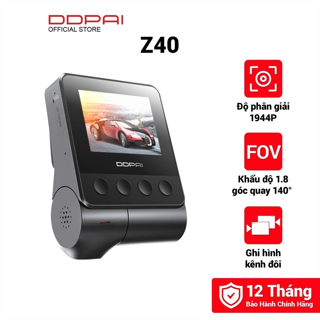 Camera Hành Trình Ô tô DDPAI Z40 Dual 1944P Ghi Hình Trước Sau Chính Hãng Bảo Hành 12 Tháng, Hỗ Trợ Thẻ Nhớ 128GB, 2