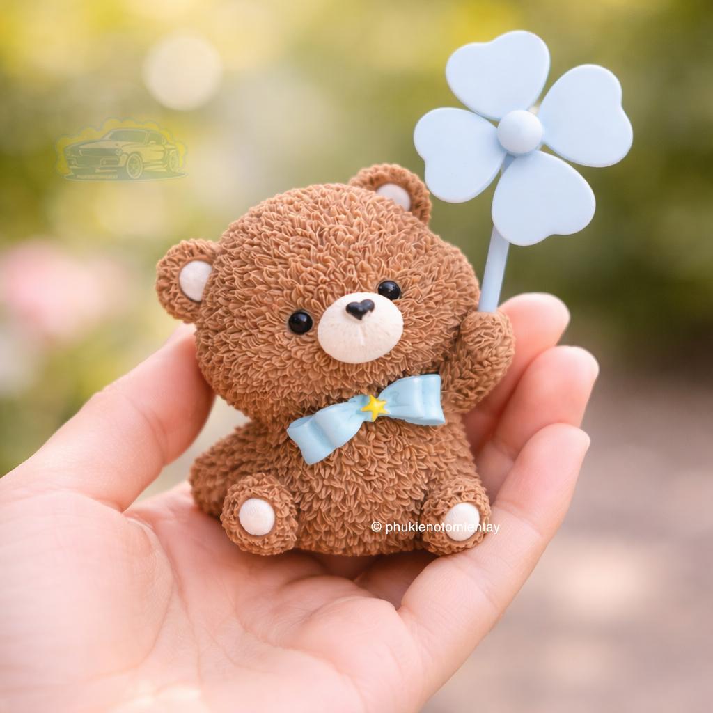 Combo 2 Gấu Nâu Chong Chóng Gắn Xe Máy Đồ Chơi Trang Trí Bàn Làm Việc Văn Phòng Siêu Dễ Thương Chất Liệu Nhựa Cao Cấp 5