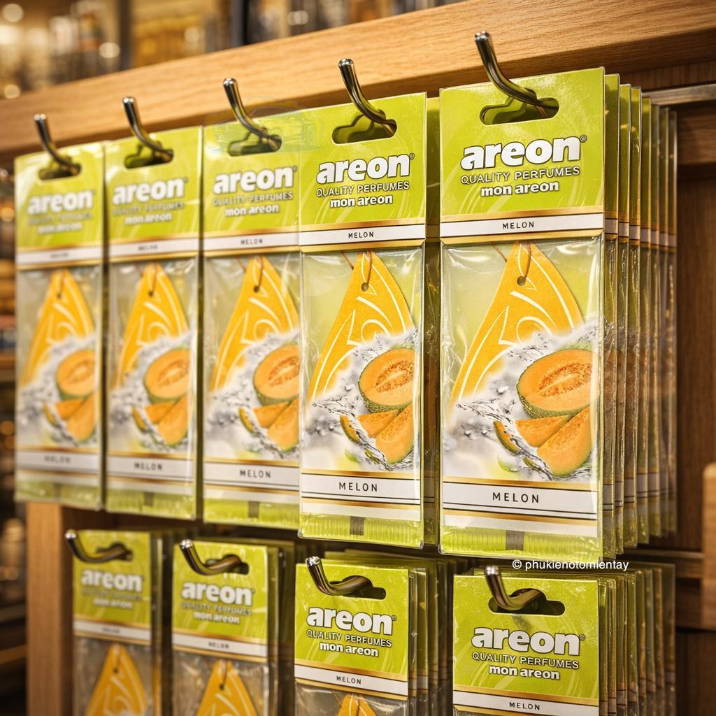 Areon Combo 10 Cái Lá Thơm Treo Xe Ô Tô Hương Dưa Lưới Khử Mùi Tốt Trang Trí Nội Thất Xe Hơi Nhập Khẩu Chính Hãng 5