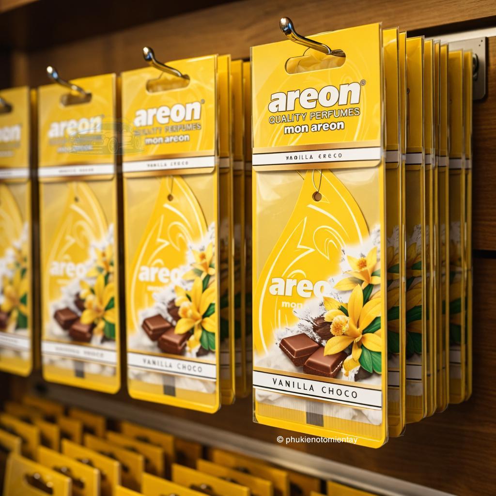 Areon Combo 10 Cái Lá Thơm Treo Xe Ô Tô Hương Vanilla Choco Khử Mùi Tốt Trang Trí Nội Thất Xe Hơi Nhập Khẩu Chính Hãng 5