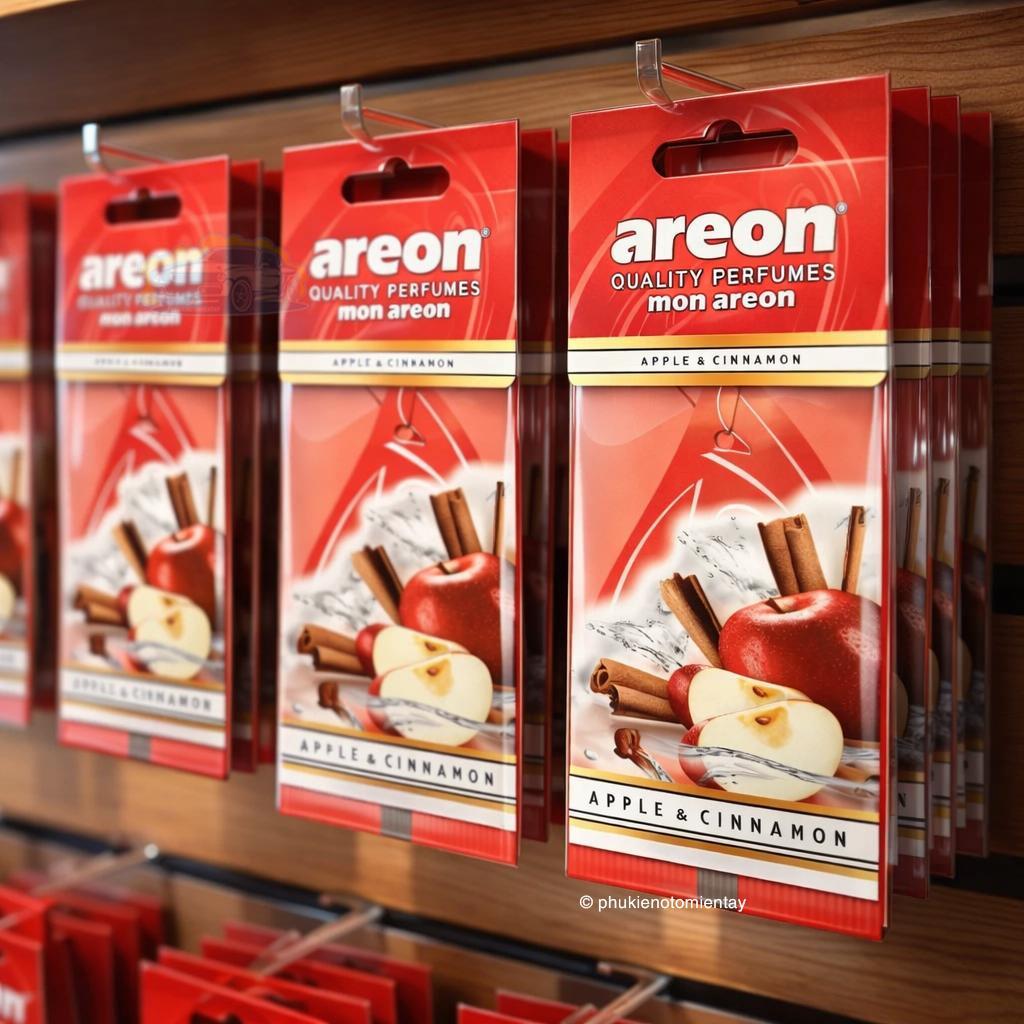 Areon Combo 5 Cái Lá Thơm Treo Xe Ô Tô Hương Táo Quế Khử Mùi Tốt Trang Trí Nội Thất Xe Hơi Nhập Khẩu Chính Hãng 5