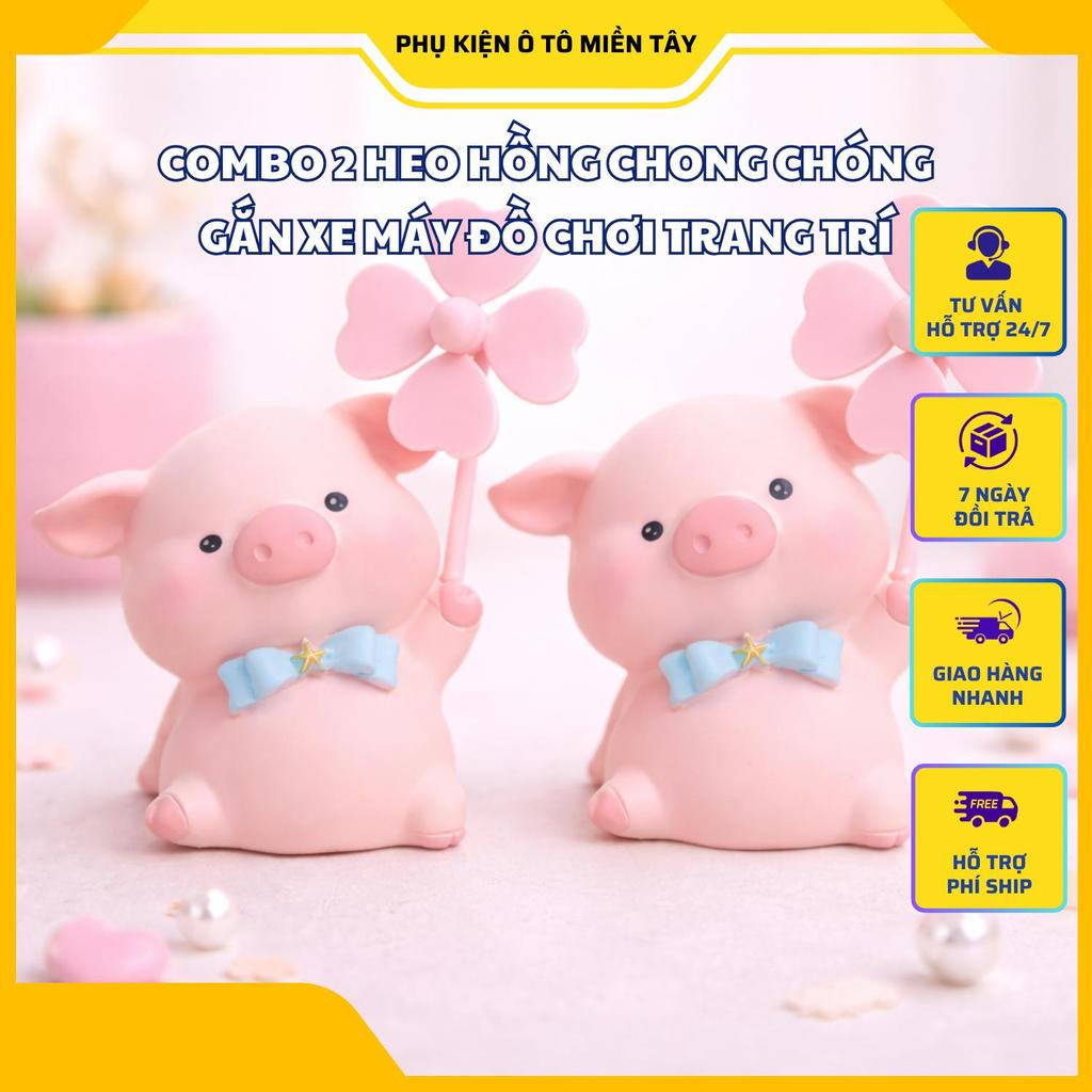 Combo 2 Heo Hồng Chong Chóng Gắn Xe Máy Đồ Chơi Trang Trí Bàn Làm Việc Văn Phòng Siêu Dễ Thương Chất Liệu Nhựa Cao Cấp