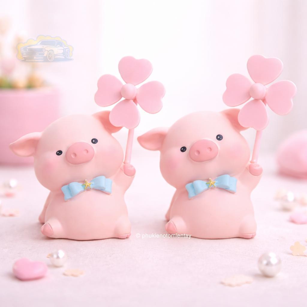 Combo 2 Heo Hồng Chong Chóng Gắn Xe Máy Đồ Chơi Trang Trí Bàn Làm Việc Văn Phòng Siêu Dễ Thương Chất Liệu Nhựa Cao Cấp 2