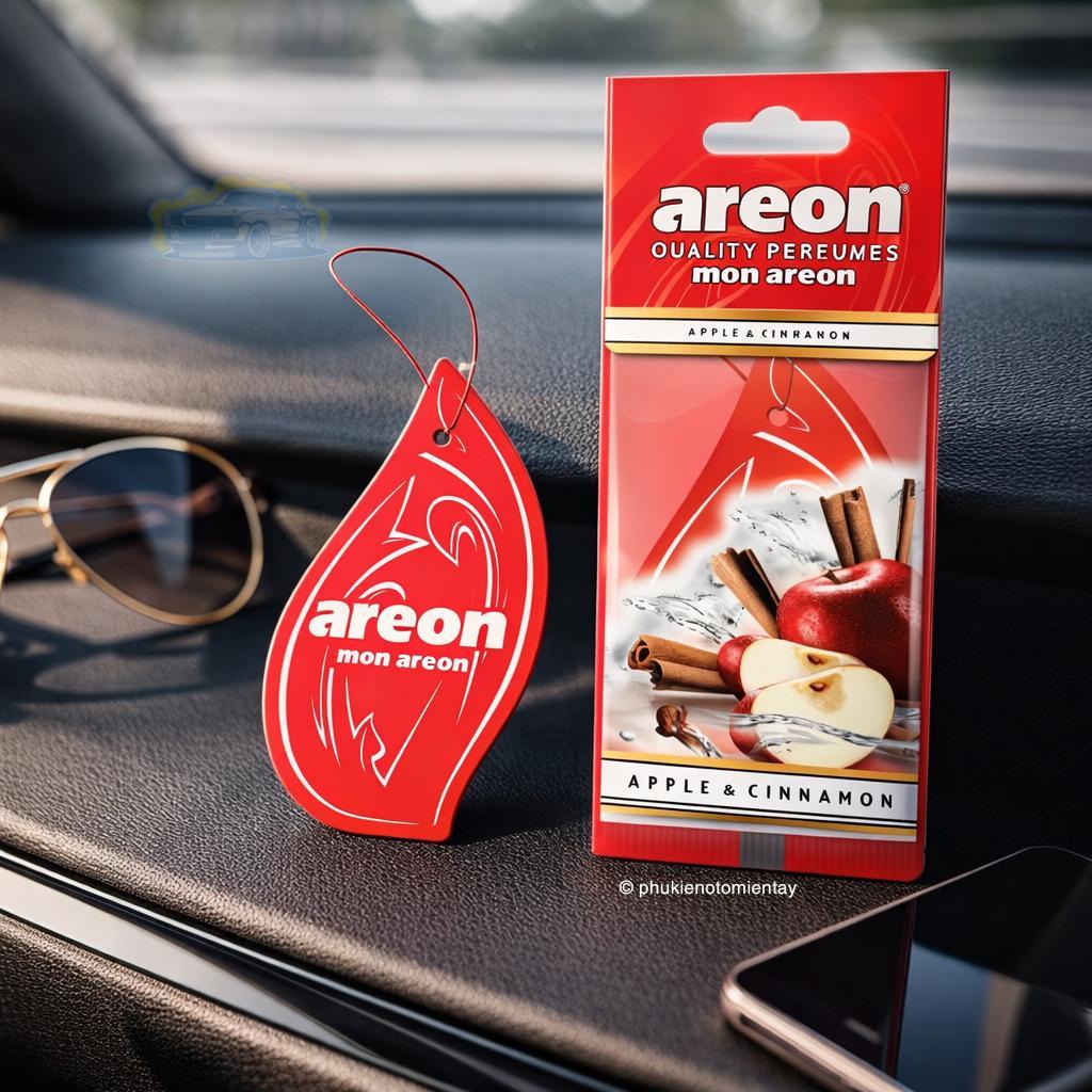 Areon Combo 5 Cái Lá Thơm Treo Xe Ô Tô Hương Táo Quế Khử Mùi Tốt Trang Trí Nội Thất Xe Hơi Nhập Khẩu Chính Hãng 2