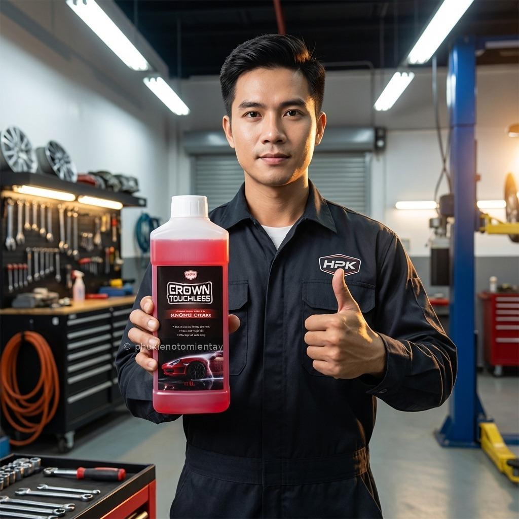 Dung Dịch Rửa Xe Không Chạm CROWN TOUCHLESS 1L - Sạch Bóng Như Gara, Bảo Vệ Sơn Xe Tối Ưu, Tiết Kiệm Thời Gian 3