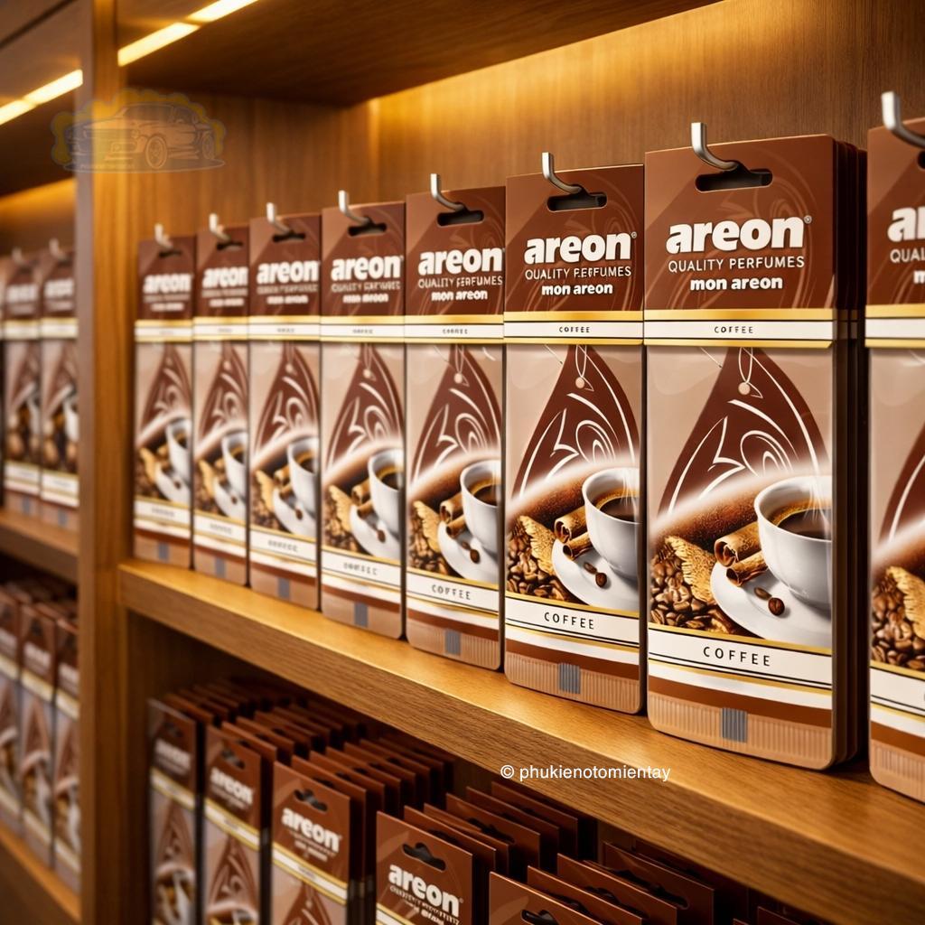 Areon Combo 10 Cái Lá Thơm Treo Xe Ô Tô Hương Cà Phê Khử Mùi Tốt Trang Trí Nội Thất Xe Hơi Nhập Khẩu Chính Hãng 5