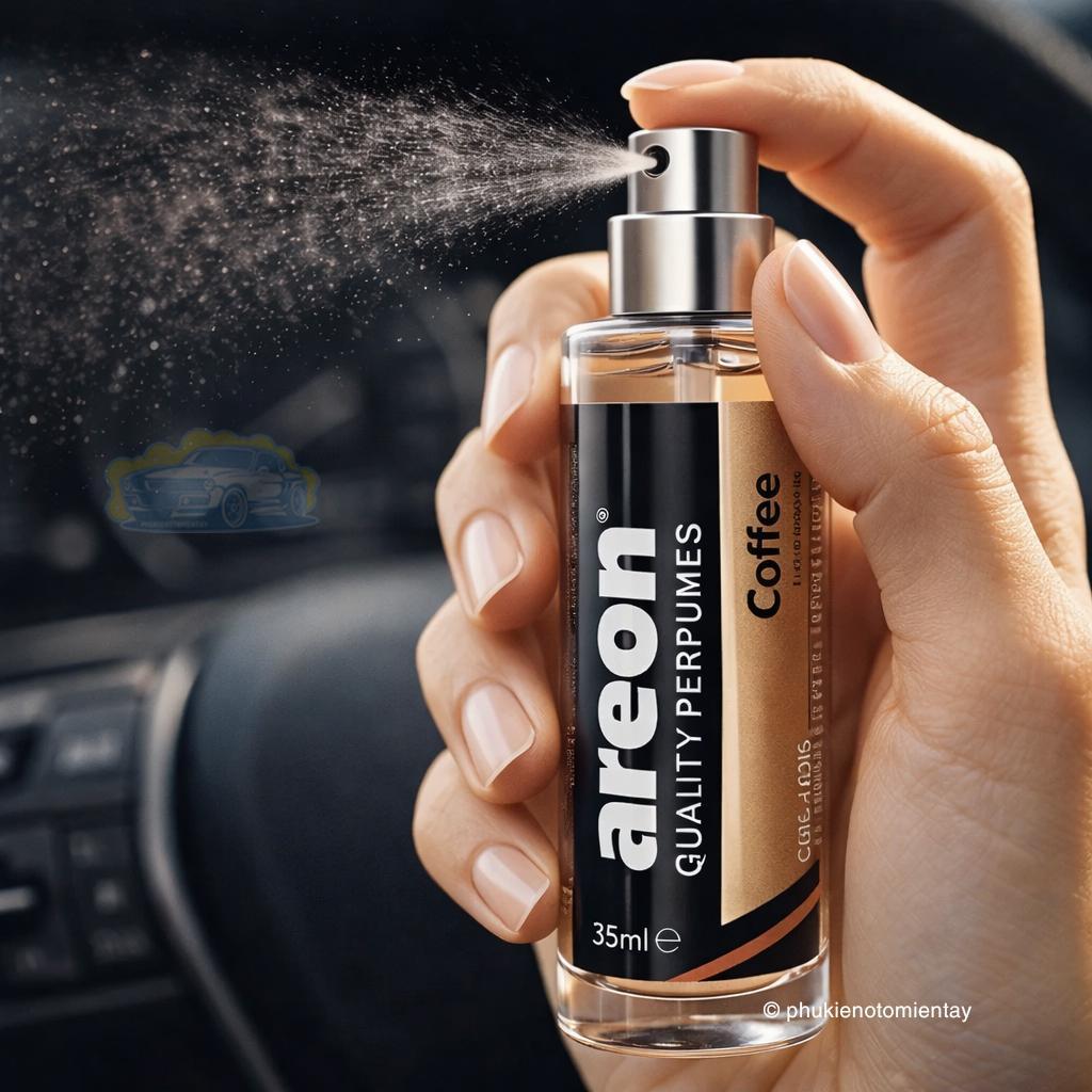 Combo 2 Nước Hoa Ô Tô AREON Nhập Khẩu Bulgaria Hương Cà Phê Dạng Xịt 35ml Thơm Nhanh Khử Mùi Xe Hơi Chính Hãng 100% 3