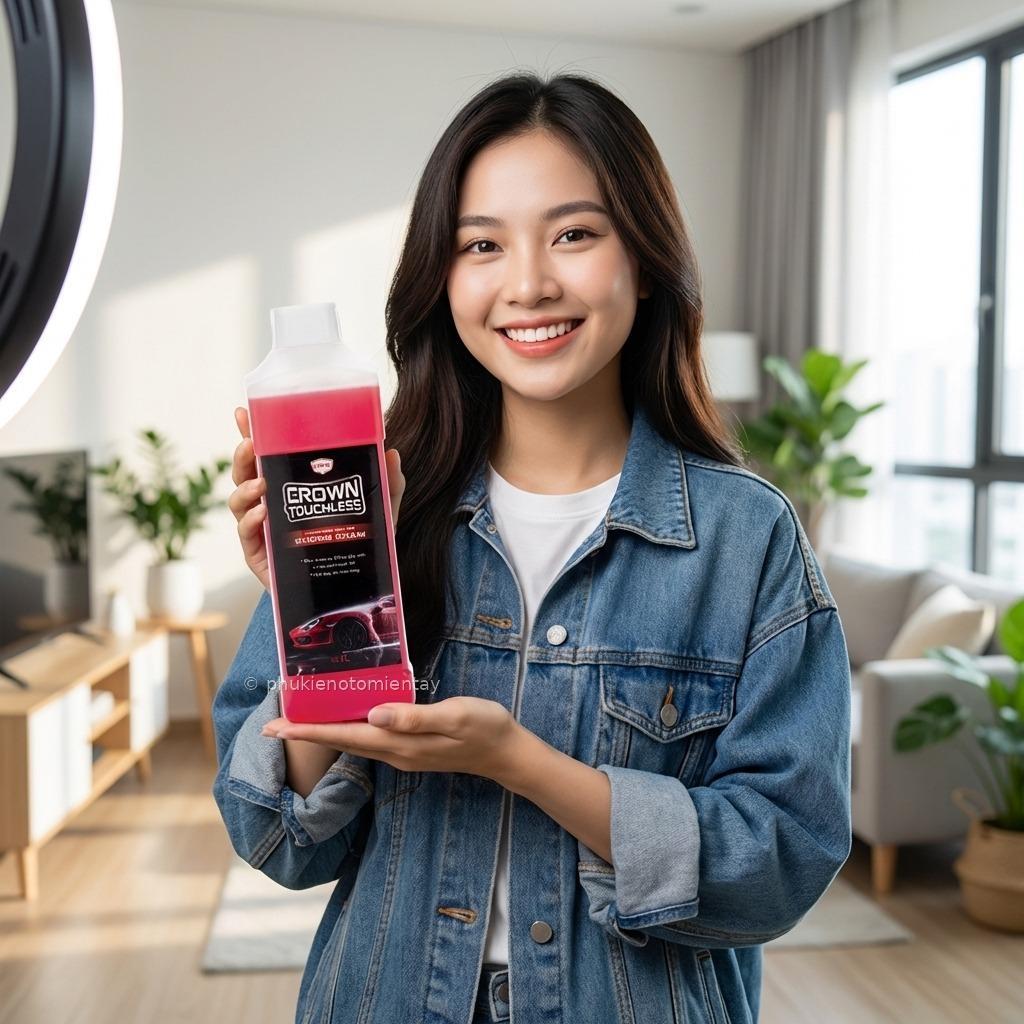 Dung Dịch Rửa Xe Không Chạm CROWN TOUCHLESS 1L - Sạch Bóng Như Gara, Bảo Vệ Sơn Xe Tối Ưu, Tiết Kiệm Thời Gian 4