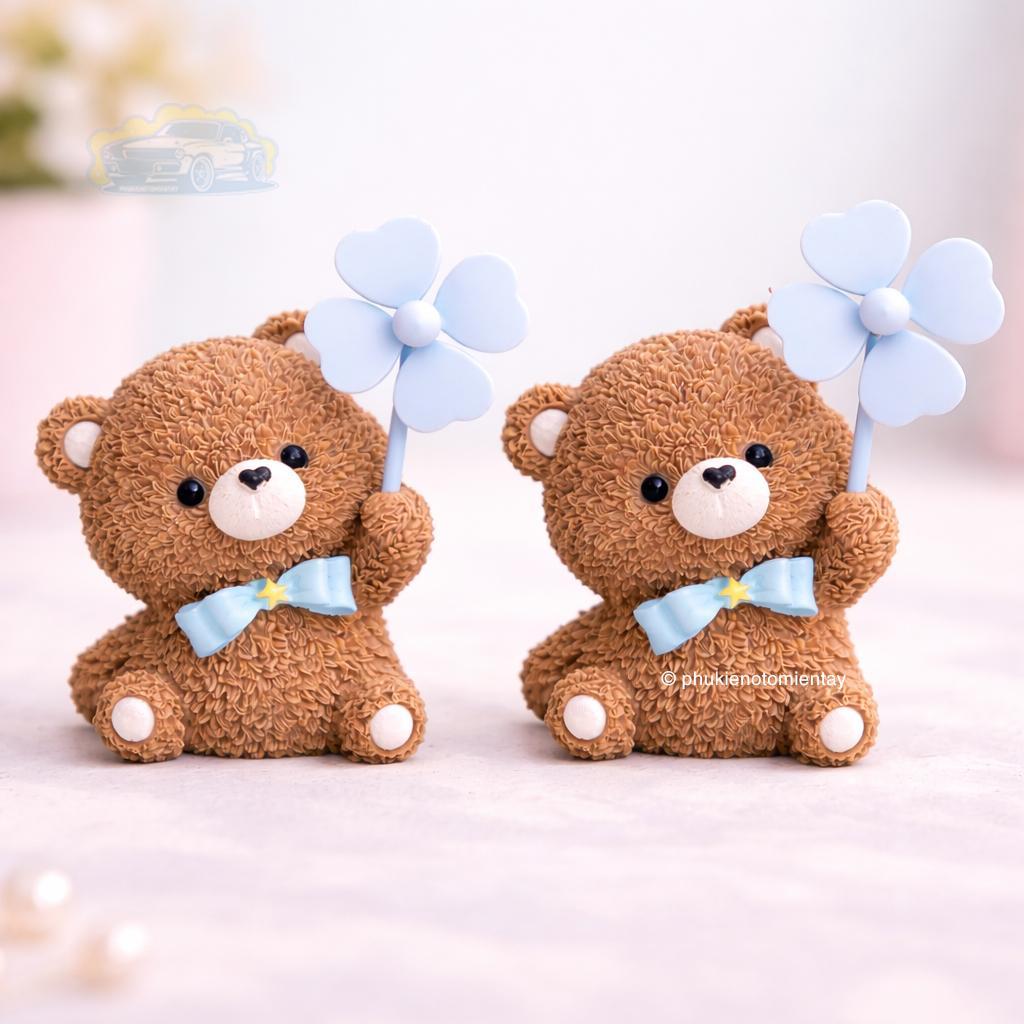 Combo 2 Gấu Nâu Chong Chóng Gắn Xe Máy Đồ Chơi Trang Trí Bàn Làm Việc Văn Phòng Siêu Dễ Thương Chất Liệu Nhựa Cao Cấp 2