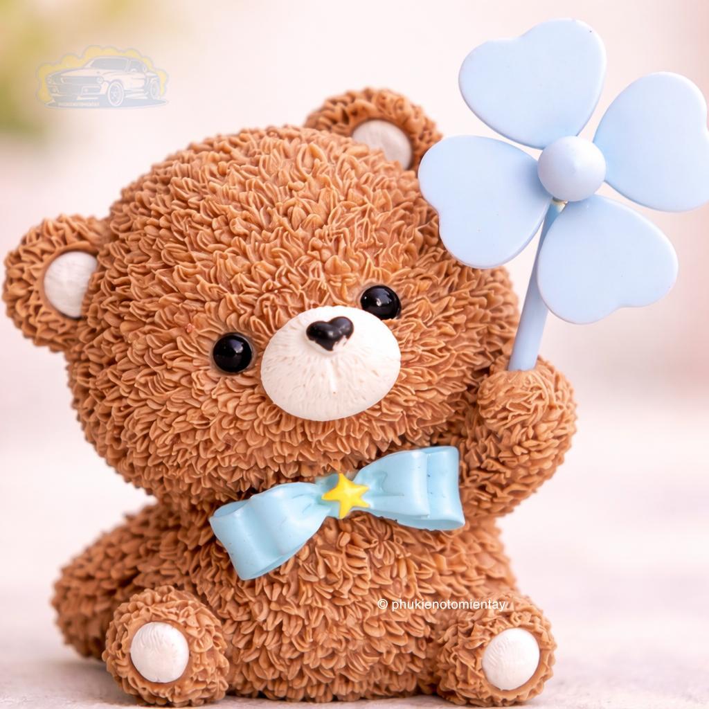 Combo 2 Gấu Nâu Chong Chóng Gắn Xe Máy Đồ Chơi Trang Trí Bàn Làm Việc Văn Phòng Siêu Dễ Thương Chất Liệu Nhựa Cao Cấp 3