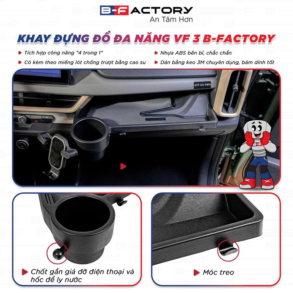 B-FACTORY Khay Đựng Đồ Đa Năng VF3 Chính Hãng Dễ Dàng Lắp Đặt Tiện Lợi Cho Gia Đình 2