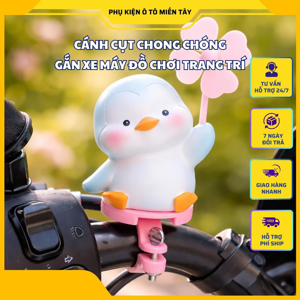 Cánh Cụt Chong Chóng Gắn Xe Máy Đồ Chơi Trang Trí Bàn Làm Việc Văn Phòng Siêu Dễ Thương Chất Liệu Nhựa Cao Cấp
