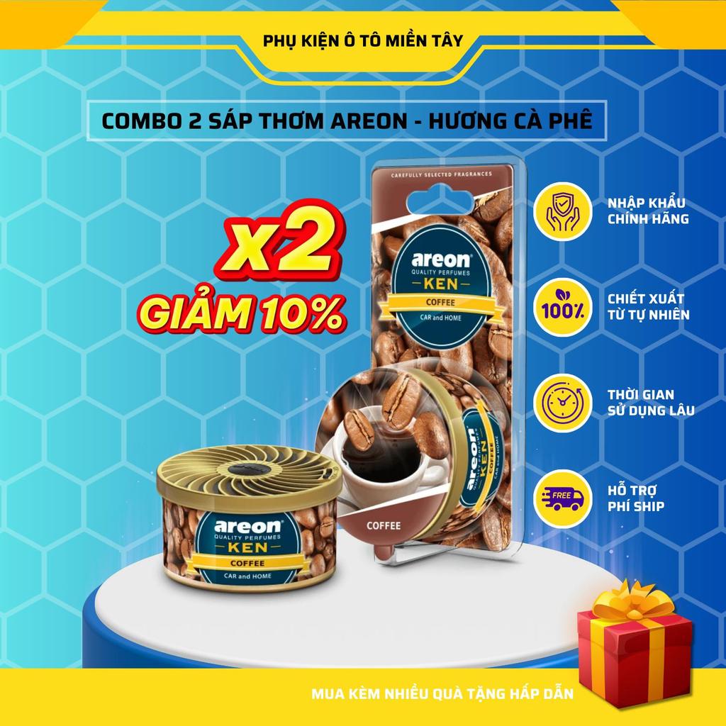 Combo 2 Sáp Thơm Areon Hương Cà Phê Tự Nhiên Khử Mùi Xe Hơi Nhập Khẩu Chính Hãng