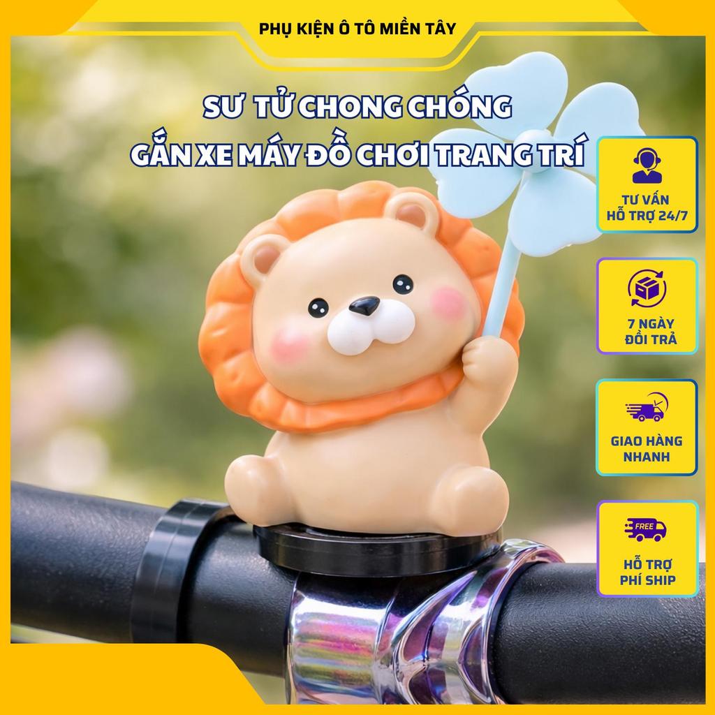 Sư Tử Chong Chóng Gắn Xe Máy Đồ Chơi Trang Trí Bàn Làm Việc Văn Phòng Siêu Dễ Thương Chất Liệu Nhựa Cao Cấp