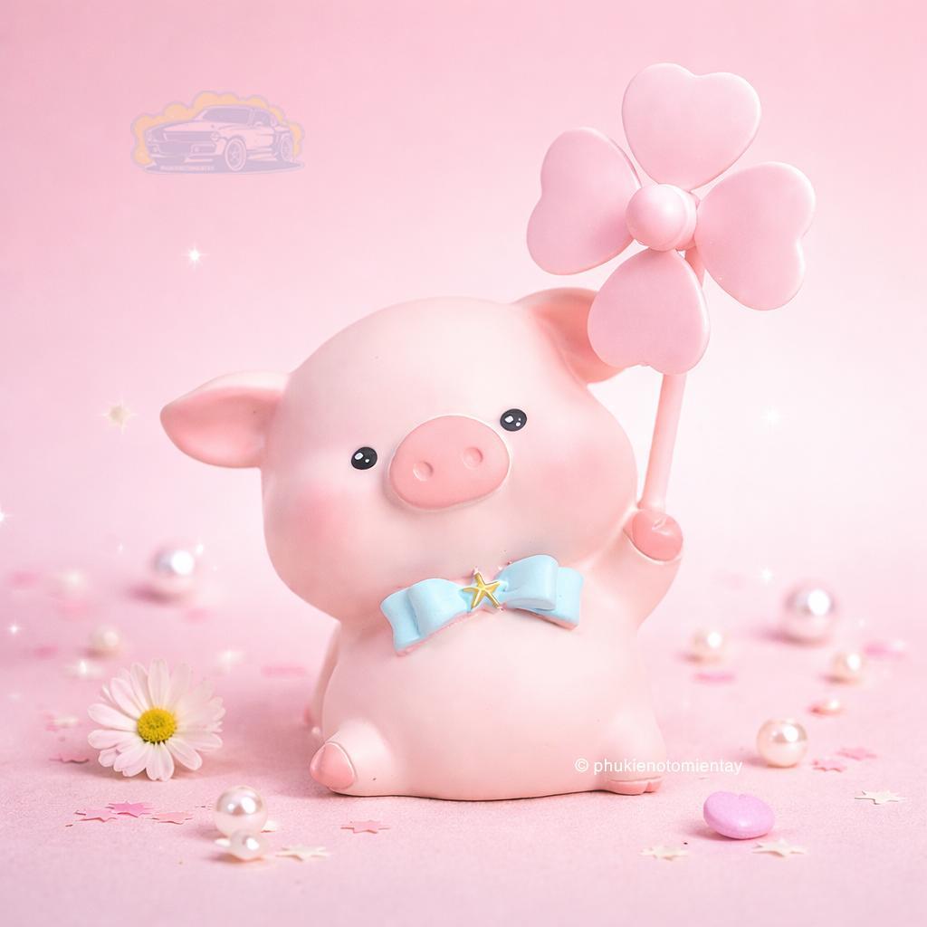 Heo Hồng Chong Chóng Gắn Xe Máy Đồ Chơi Trang Trí Bàn Làm Việc Văn Phòng Siêu Dễ Thương Chất Liệu Nhựa Cao Cấp 5