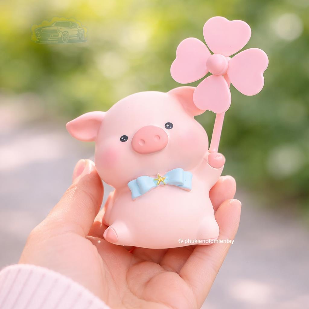 Heo Hồng Chong Chóng Gắn Xe Máy Đồ Chơi Trang Trí Bàn Làm Việc Văn Phòng Siêu Dễ Thương Chất Liệu Nhựa Cao Cấp 3