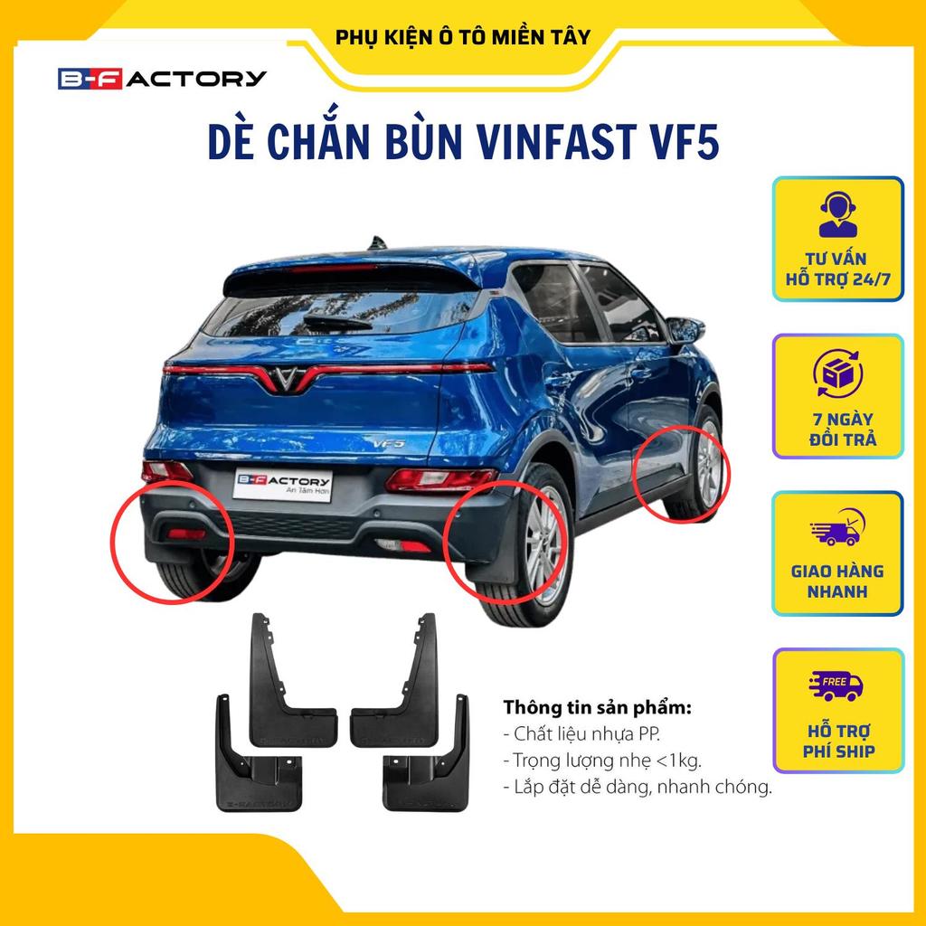 B-FACTORY Chắn Bùn VF5 Dè Chắn Bùn Xe VinFast VF5 Chính Hãng Loại Dày Tự Lắp Trước Sau Chất Liệu Nhựa PP Cao Cấp