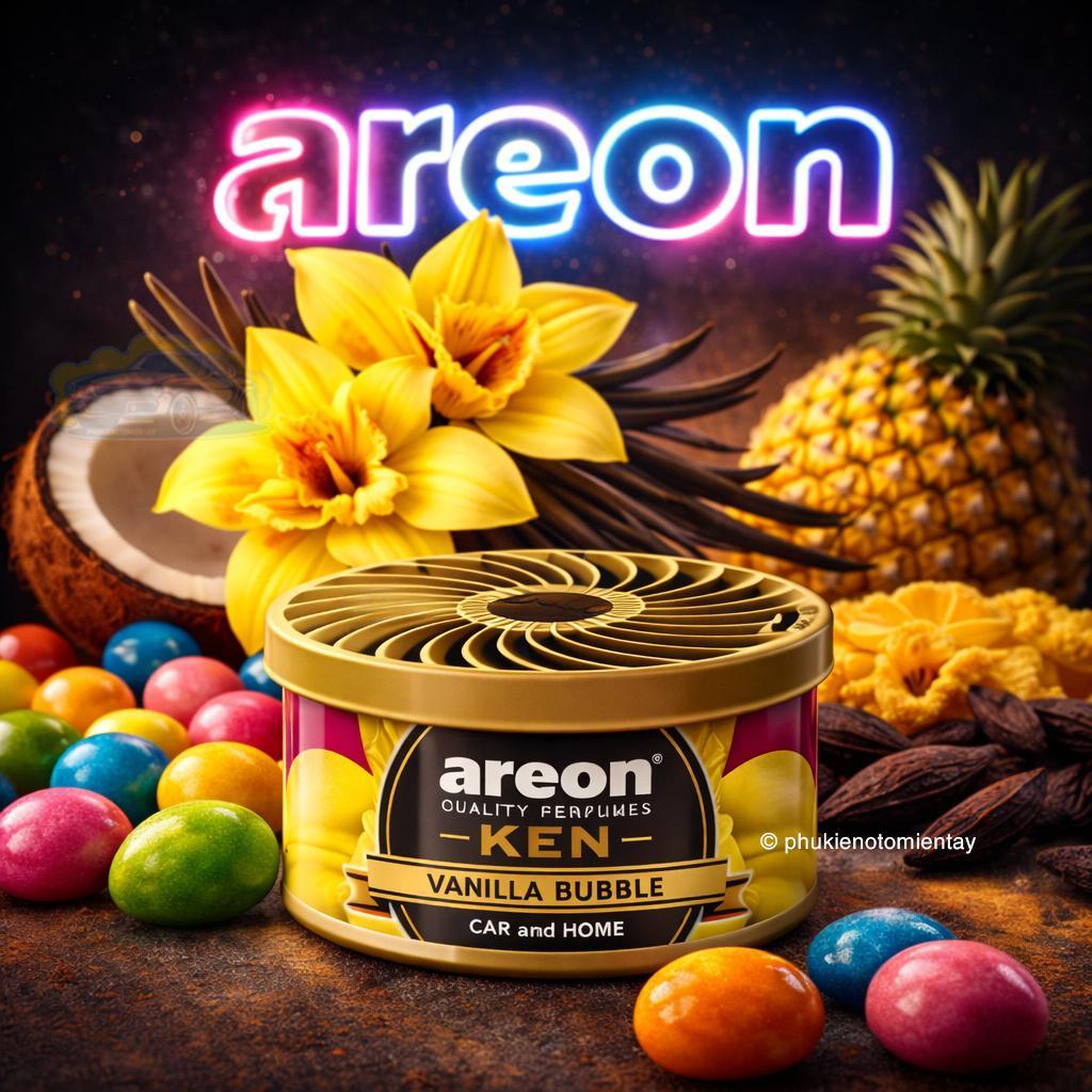 Combo 2 Sáp Thơm Areon Hương Vanilla Kẹo Gum Tự Nhiên Khử Mùi Xe Hơi Nhập Khẩu Chính Hãng 2