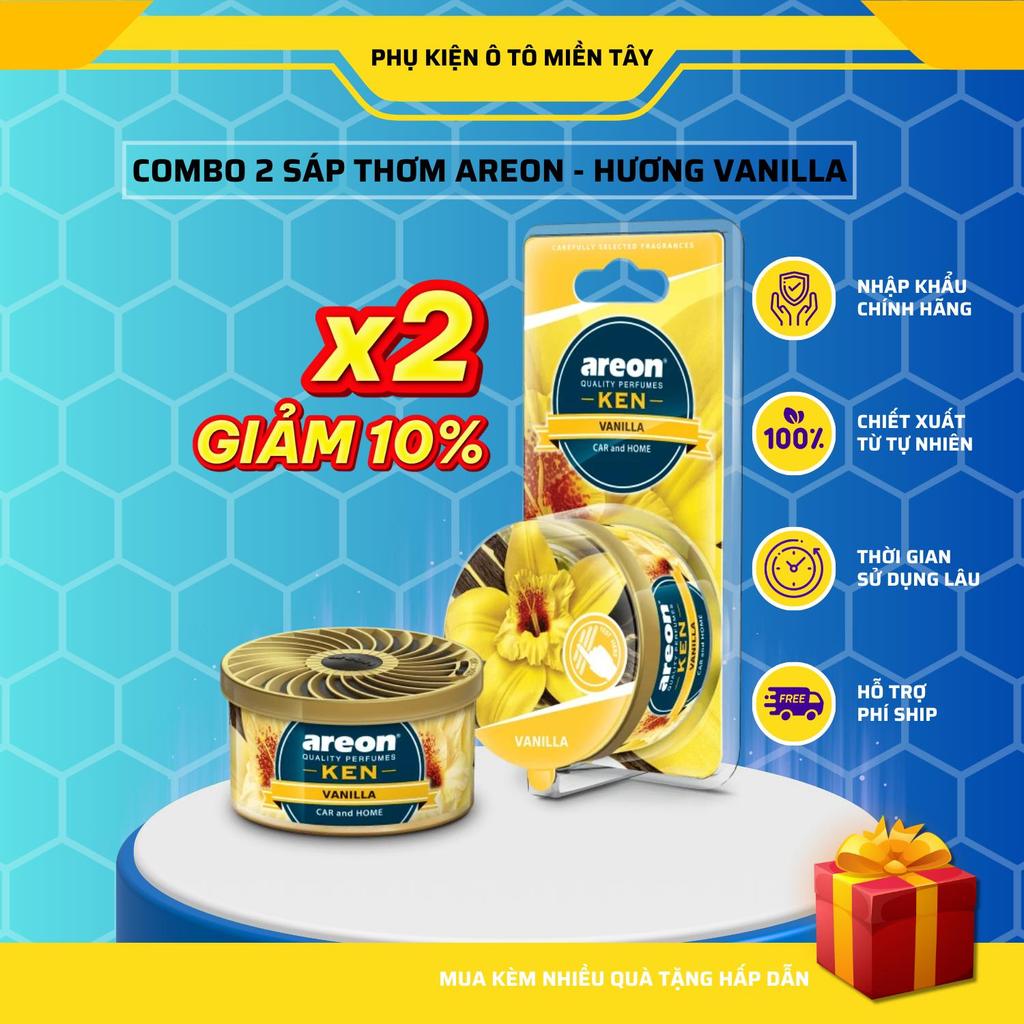 Combo 2 Sáp Thơm Areon Hương Vanilla Tự Nhiên Khử Mùi Xe Hơi Nhập Khẩu Chính Hãng