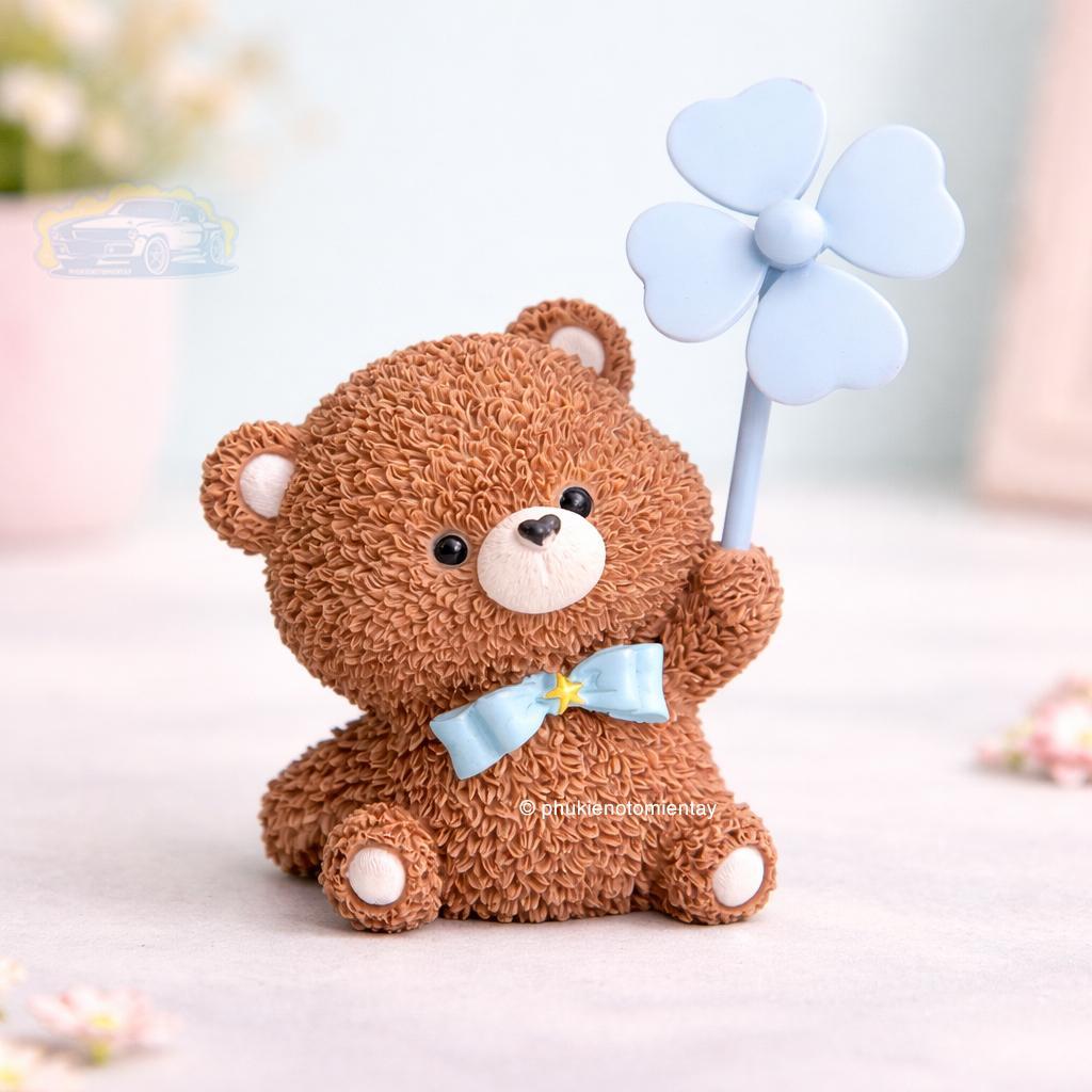 Gáu Nâu Chong Chóng Gắn Xe Máy Đồ Chơi Trang Trí Bàn Làm Việc Văn Phòng Siêu Dễ Thương Chất Liệu Nhựa Cao Cấp 5