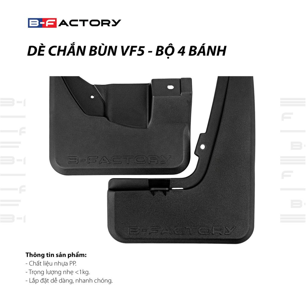 B-FACTORY Chắn Bùn VF5 Dè Chắn Bùn Xe VinFast VF5 Chính Hãng Loại Dày Tự Lắp Trước Sau Chất Liệu Nhựa PP Cao Cấp 5