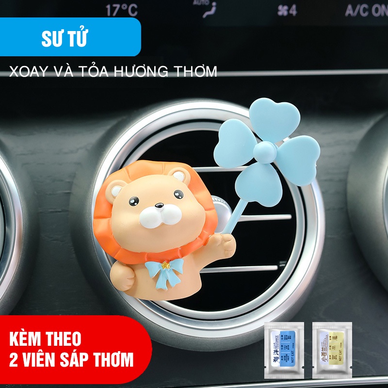 Sáp Thơm Ô Tô, Kẹp Cửa Gió Điều Hòa Xe Hơi Họat Hình Chong Chóng Dễ Thương, Trang Trí Xe Hơi 5