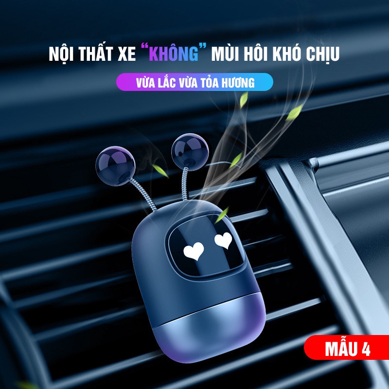 Sáp thơm ô tô mô hình robot lắc lư dễ thương, khử mùi ô tô, hương thơm lâu, trang trí ô tô, trang trí xe hơi 5