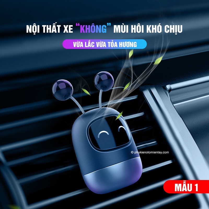 Sáp thơm ô tô mô hình robot lắc lư dễ thương, khử mùi ô tô, hương thơm lâu, trang trí ô tô, trang trí xe hơi 2