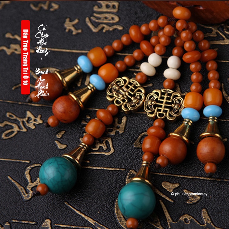 Dây Treo Trang Trí Ô tô Mặt Dây Chuyền Gỗ, Hình Rồng Tinh Xảo, Khánh Treo Xe Hơi Ô tô Phong Thủy 3